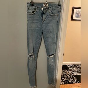 Straight leg light wash jeans